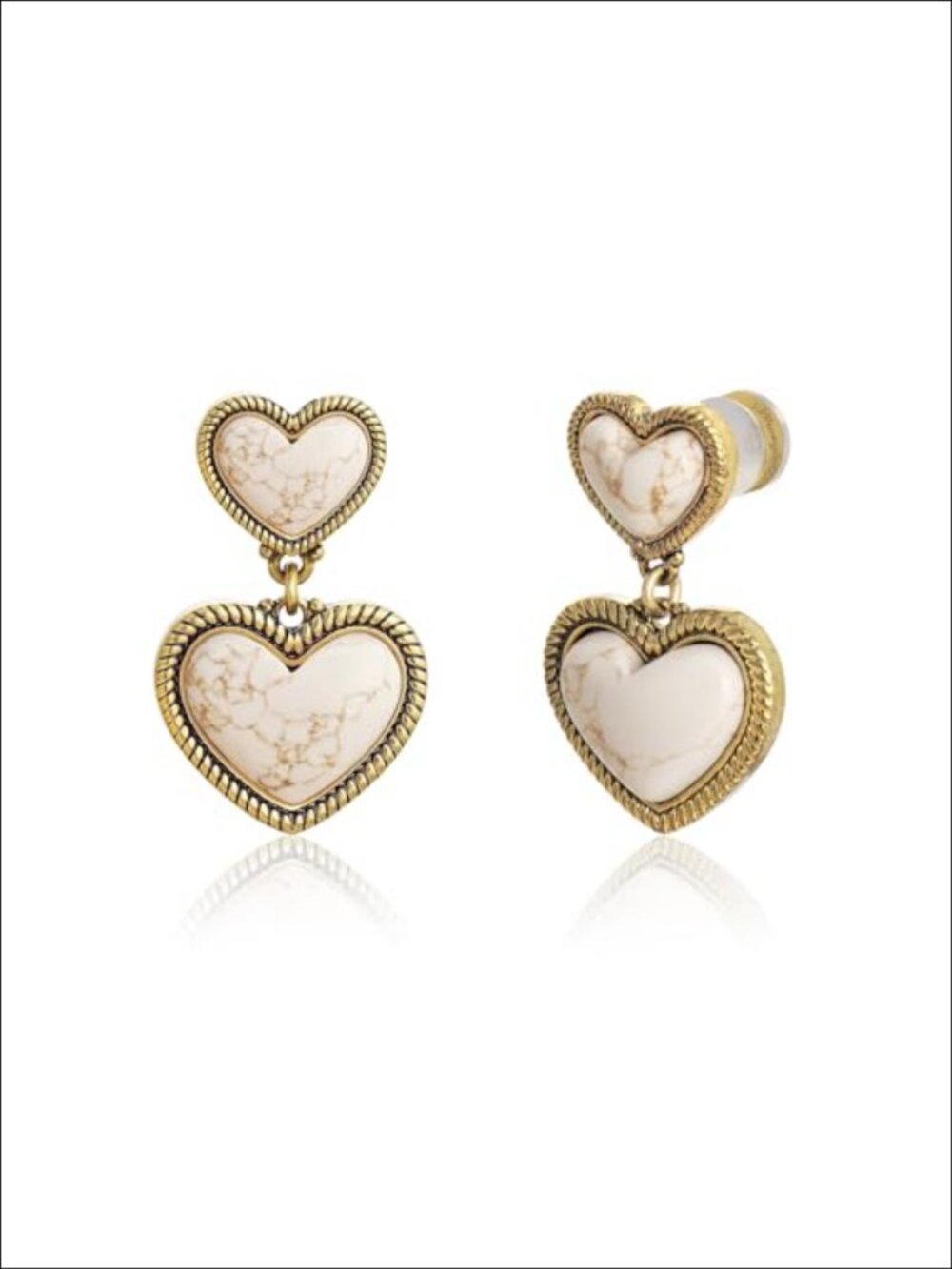 Turquoise Heart Dangle Earrings Lever Back Natural Stone Western